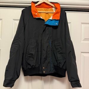 SOLD
VTG 1992 Joe Camel Black and Orange Men's Bomber Jacket